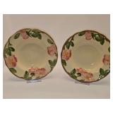 Two Franciscan Desert Rose earthenware rimmed soup bowls