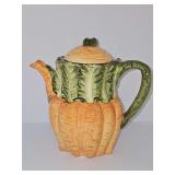 Decorative carrot teapot. 8 in tall.