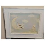 Hey Diddle Diddle 22 x 18 in tall. framed print with rustic frame finish.