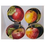 Williams-Sonoma set of four apple orchard plates. 9 in diameter.