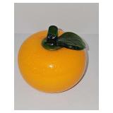 Murano-style blown art glass Orange. 3.5 in tall