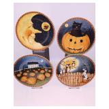 David Carter Brown collection PUMPKIN HOLLOW  set of four 8.25 in Halloween plates.
