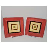 Two 8-in square Gail Pittman plates
