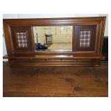 Exposures© wall coat rack with beveled center mirror and two end slots for photos. 36.75 x 18.5 in tall.