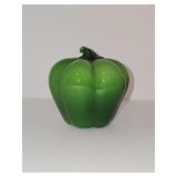 Murano-style blown art glass green bell pepper. 3.75 in tall.