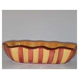 Gail Pittman scalloped edge striped bowl. 11 x 5.5 x 2.5 in tall.