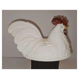 Milk glass hen nest topper only. Will fit a 6 5/8 opening. Missing eyes and paint peeling. 5.25 wide x 5 inches tall.