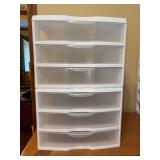 (2) Sterilite 3-drawer stackable organizers - 14 x 13 x 21 tall