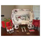 Nice grouping of holiday serving pieces - makers include Better Homes, Dept. 56, Ciera, DEMDACO