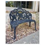 Decorative wrought iron bench - 37-1/4 x 16 x 32 tall overall