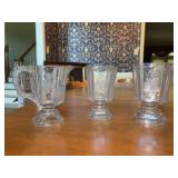 Set of (3) EAPG Ornamented Square Frame Pieces - includes 5-1/2” tall pitcher, 5-1/2” tall vase and a 6” tall vase