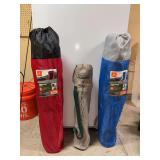(3) outdoor folding chairs with bags