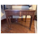 Set of (2) vintage mid-20th-century wood nesting tables with Queen Anne style tapered legs - 26 x 22 x 22-1/2 tall and 24-3/8 x 18-1/4 x 21-1/4 tall