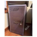 2-drawer wood filing cabinet with keys