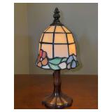 Vintage Tiffany-Style Stained Glass Table Lamp - 10” tall