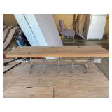 Rustic looking faux wood wall shelf with arrow design and 5 hooks -27 x 7-1/4 x 7-3/4 tall