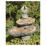 Concrete birdbath on concrete pedestal - approx. 46” tall - BUYER IS RESPONSIBLE FIR REMOVAL