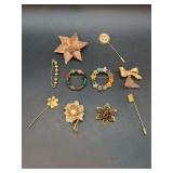 Very nice grouping of beautiful vintage brooches & stick pins