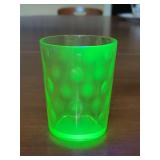 3-3/4” tall uranium juice glass with dot pattern