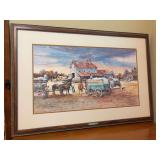 Beautiful signed Limited Edition (362/1250) Jack C. DeLoney “A Day At The Gin” print with Certificate of Limited Edition - glass is missing but wi be replaced by day of pickup - 43 x 30