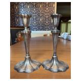 Pair of 10-1/2” tall Dept. 56 silverplate candlesticks