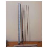 Vintage Phillipson Paragon Bamboo Fly Rod introduced in 1949 by Bill Phillipson - comes with cloth bag and aluminum storage tube