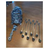 Grouping of grapevine utensils and jar candleholder. All are veto similar to Arthur Court but not marked.