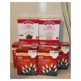 (5) NEW boxes of Sylvania 100 mini lights and (2) Holiday Time- each strand in each box has 20ft of lighted length - 20.5ft total length
