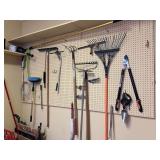 Entire pegboard of lawn & garden tools and more (includes only what is hanging)