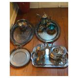 Grouping of various silver plate items