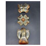 Selection of mixed metals brooches - all are larger brooches - middle & top are combo brooch & pendant