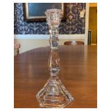Tiffany & Co. Hampton Crystal Candlestick - 9” tall - very slight candle residue in the candle cup (capital)
