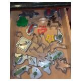 Drawer full of vintage aluminum cookie/biscuit cutters