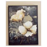 Gorgeous wrapped anstract oil/acrylic on canvas featuring dogwood florals - 30 x 40