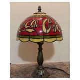 Collectible Coca-Cola Tiffany-style stained glass accent table lamp - base & shade are plastic - working condition
