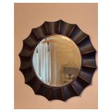 allen + roth H Round Oil Rubbed Bronze Beveled Wall Mirror - 29-1/2”D