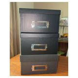 Grouping of (3) storage boxes - average size 7-1/2 x 11 x 4-1/2 tall