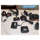 Grouping of various chargers and (1) HT Charge 20V battery