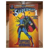 Wrapped canvas wall art print of the iconic Superman #233 comic book cover featuring artwork by Neal Adams - 23-1/2 x 35-1/2 - in great condition