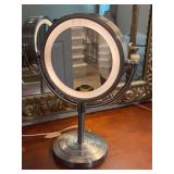 2-way light-up makeup mirror - one side is magnified - 15” tall