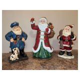 Grouping of (3) Santa’s - ranging in height from 9-1/4 to 11-1/2” tall