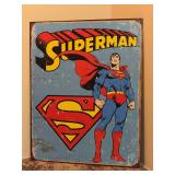 Metal retro Superman sign - old vintage look - 12-1/2 x 16 - in great condition