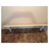 34 x 8 tall wooden wall shelf with plate rail
