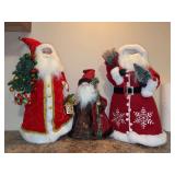 Grouping of (3) stand alone Santa’s - from 15 to 23” tall