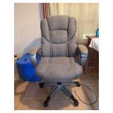 Upholstered adjustable office chair - shows wear