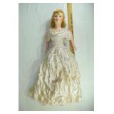 Vintage composition 25" bride doll; as is