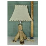 4 deer leg table lamp, 20"h; as is