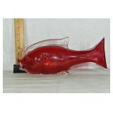 Murano Art glass red fish decanter, Bischoff Cherr