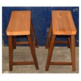 Pair of solid maple and mahogany finish breakfast