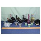 13 Avon collectibles, duck box; as is